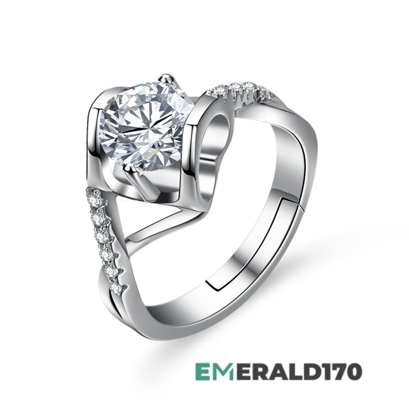synthetic diamond ring silver