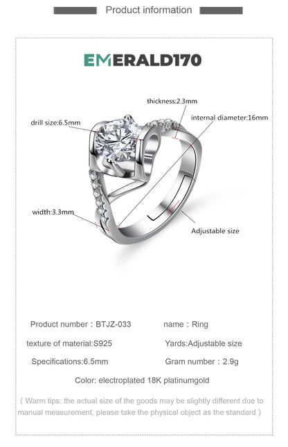 synthetic diamond ring silver