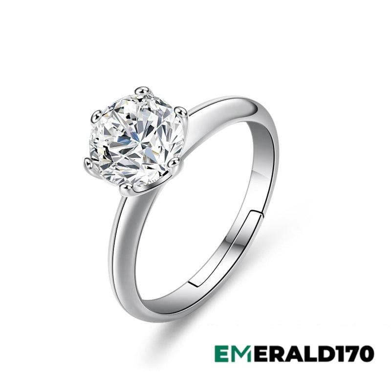 diamond ring Silver synthetic