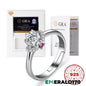 Silver synthetic diamond ring